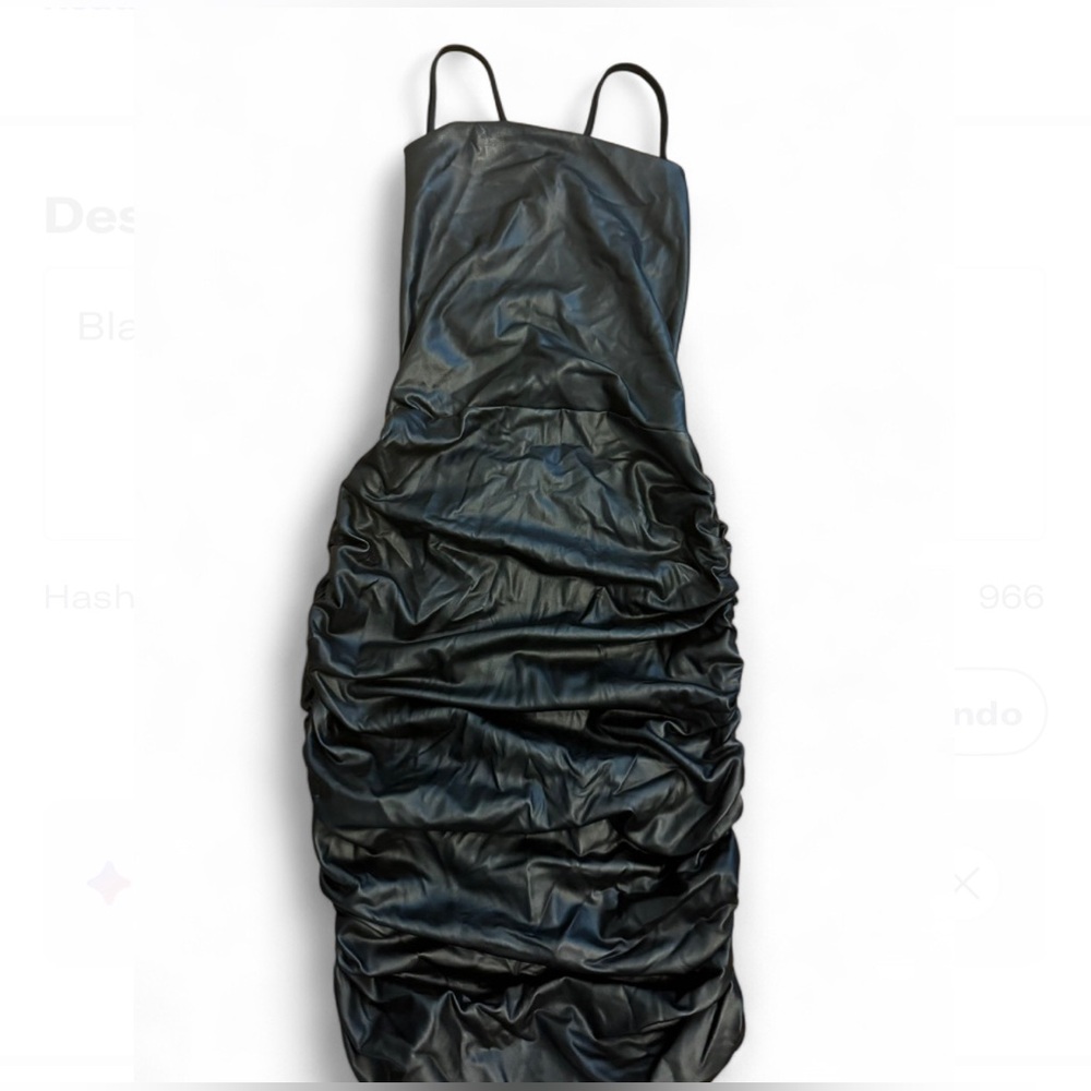 Black Ruched Bodycon Midi Dress